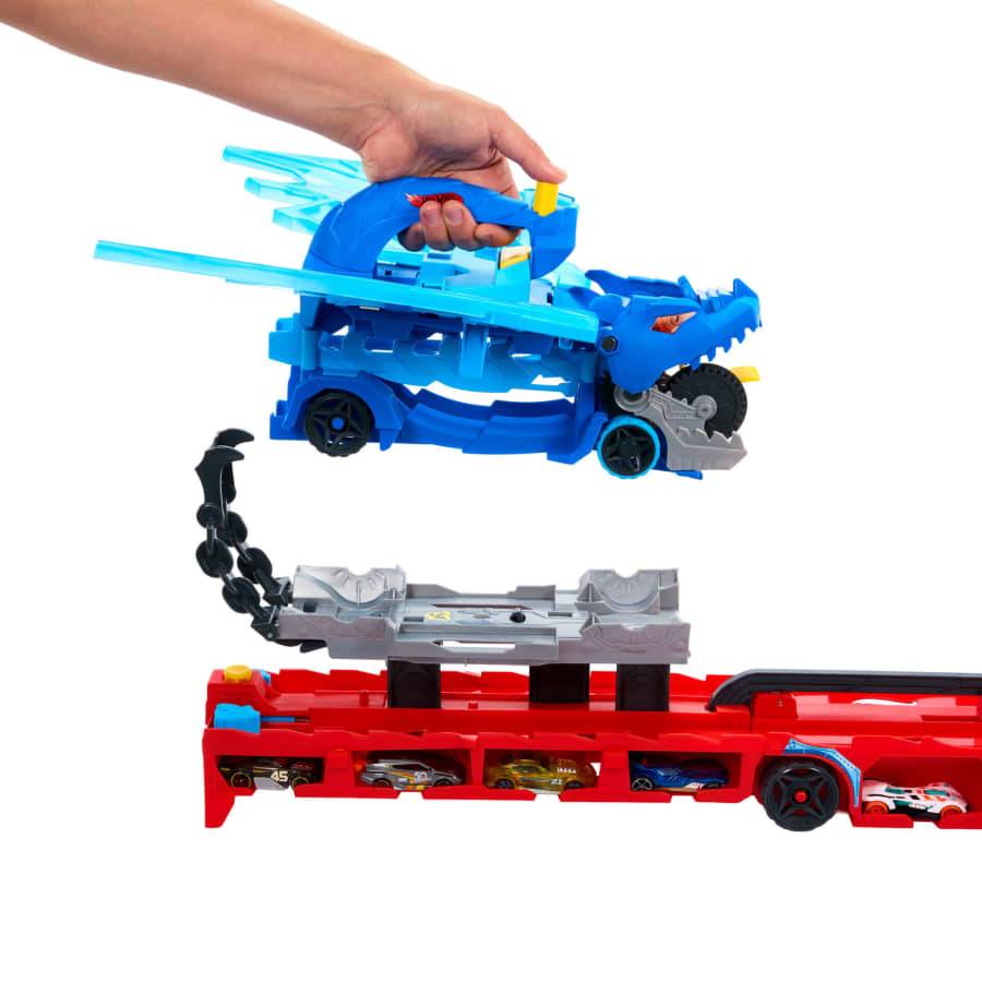 Hot Wheels City Ultimate Dual Dragon Transporter with Toy Cars
