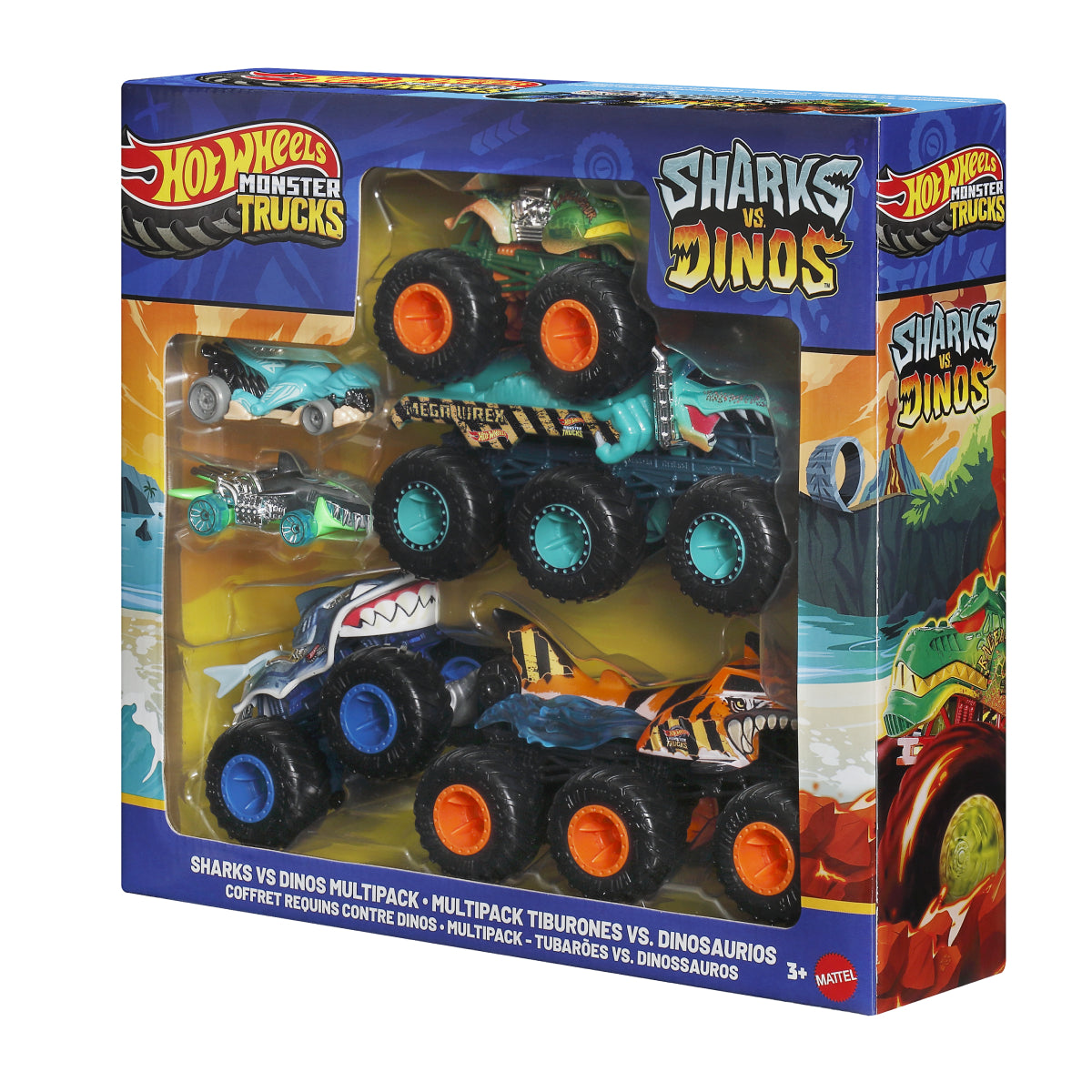 Hot Wheels Monster Trucks Sharks vs Dinos Multipack (6-Pieces)