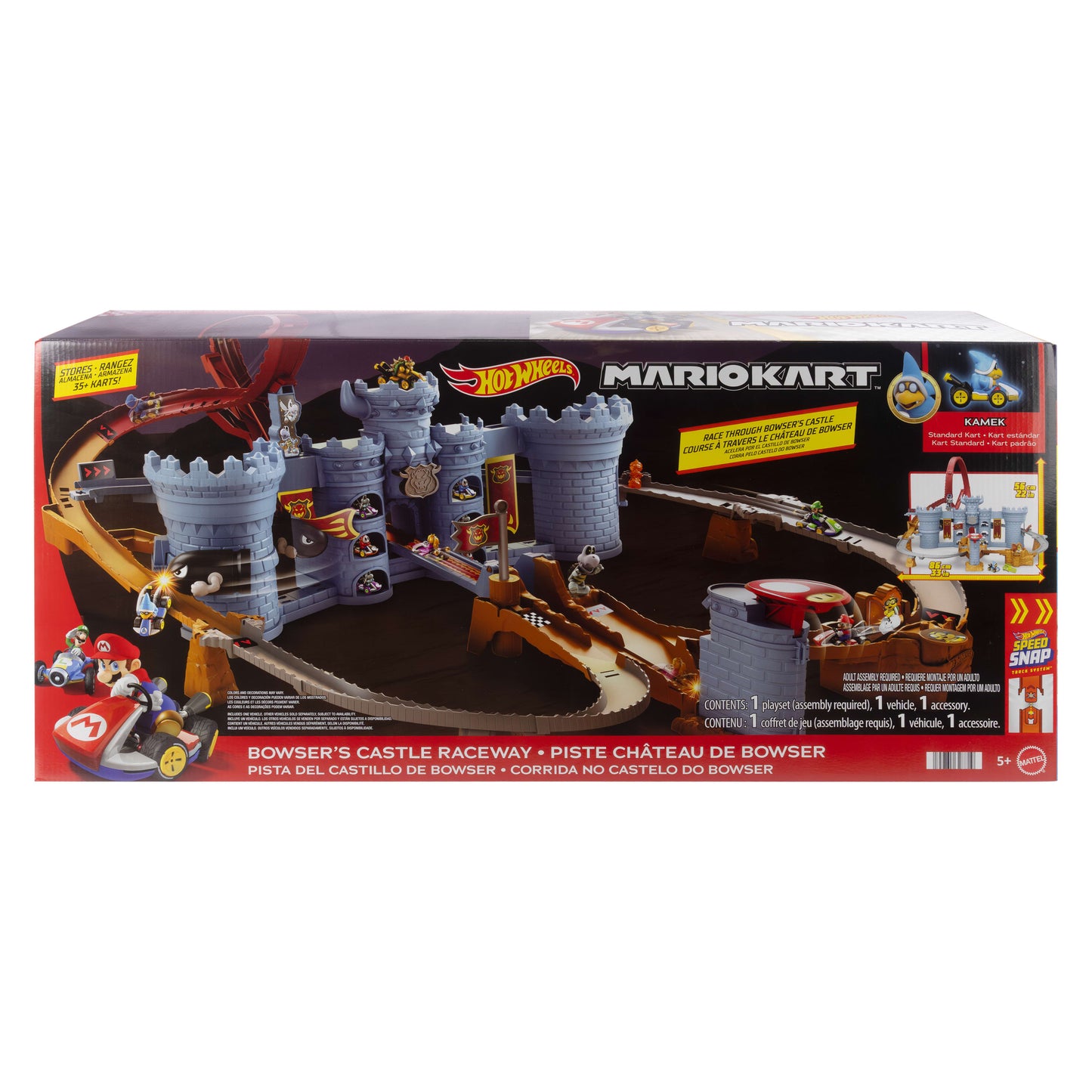 Hot Wheels Mario Kart Bowser's Castle Track Set