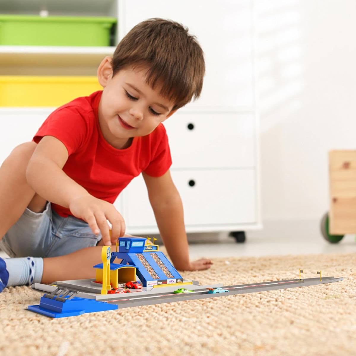 Lollipop Nascar Turbo Roller Drag Race Playset