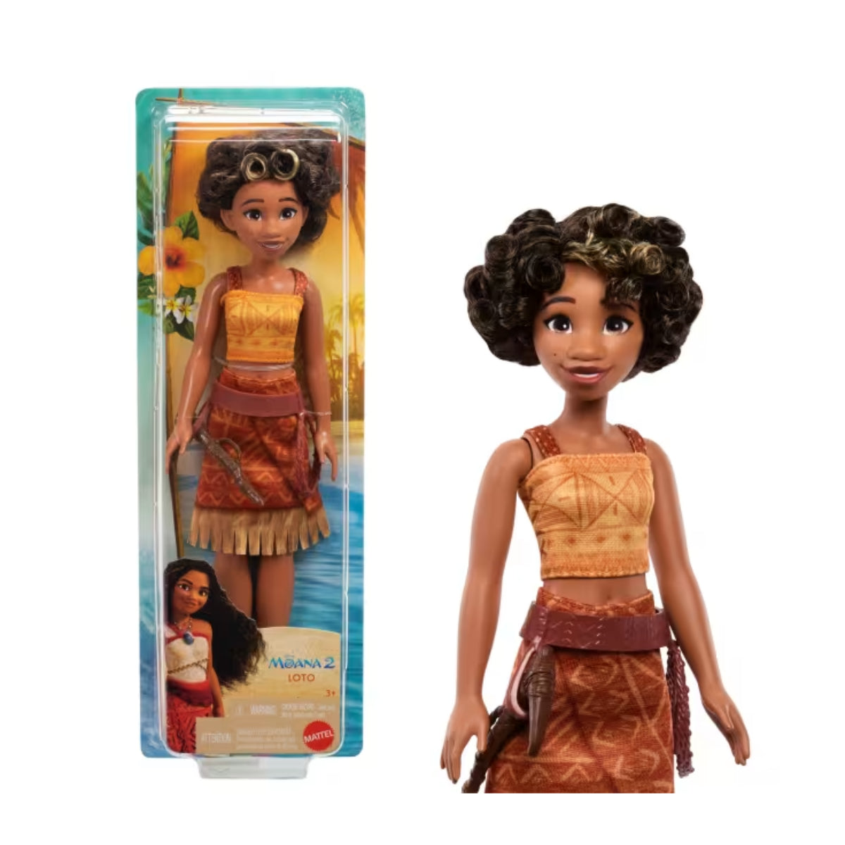 Mattel Disney Moana 2 Loto Fashion Doll with Removable Outfit - Brown