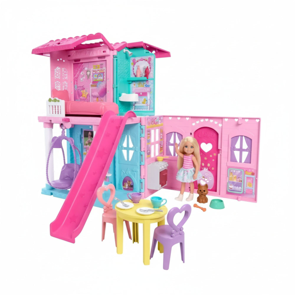 Mattel Barbie Chelsea Pop-Up Doll House with Doll & 15+ Accessories