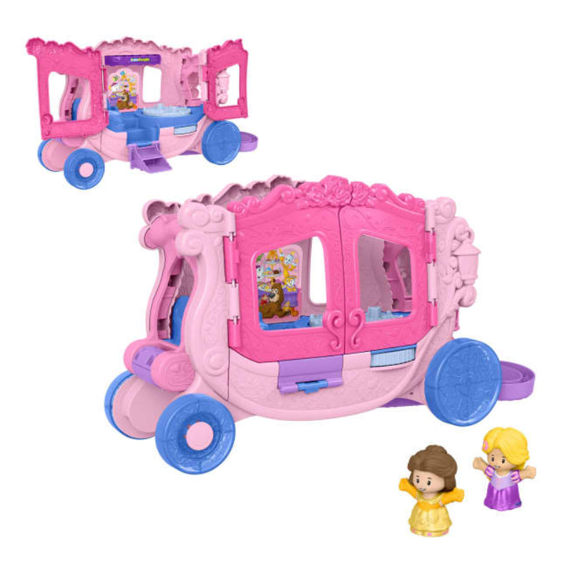 Fisher-Price Little People Disney Princess Pull-Along Musical Carriage Toy with 2 Figures