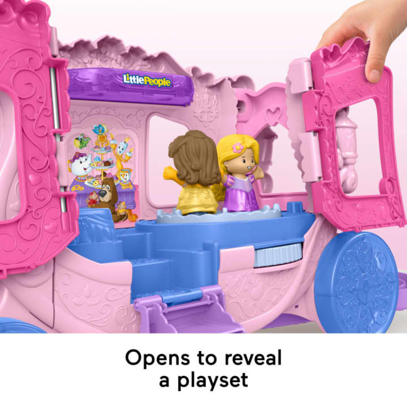 Fisher-Price Little People Disney Princess Pull-Along Musical Carriage Toy with 2 Figures