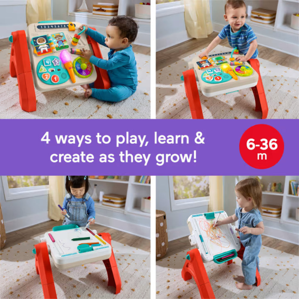 Fisher-Price Laugh & Learn 4-In-1 Activity Table & Easel, Electronic Learning Toy