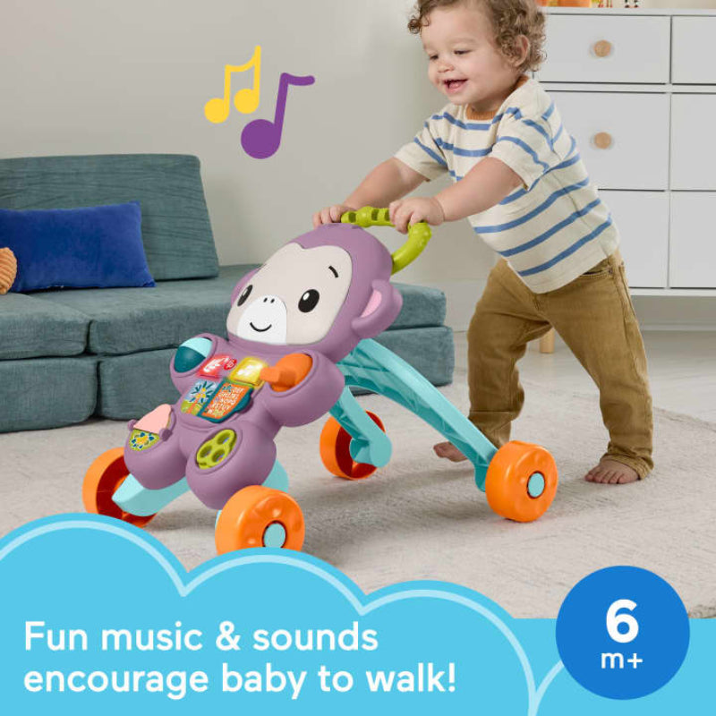 Fisher-Price Learn With Me Monkey Walker with Music and Lights - Purple