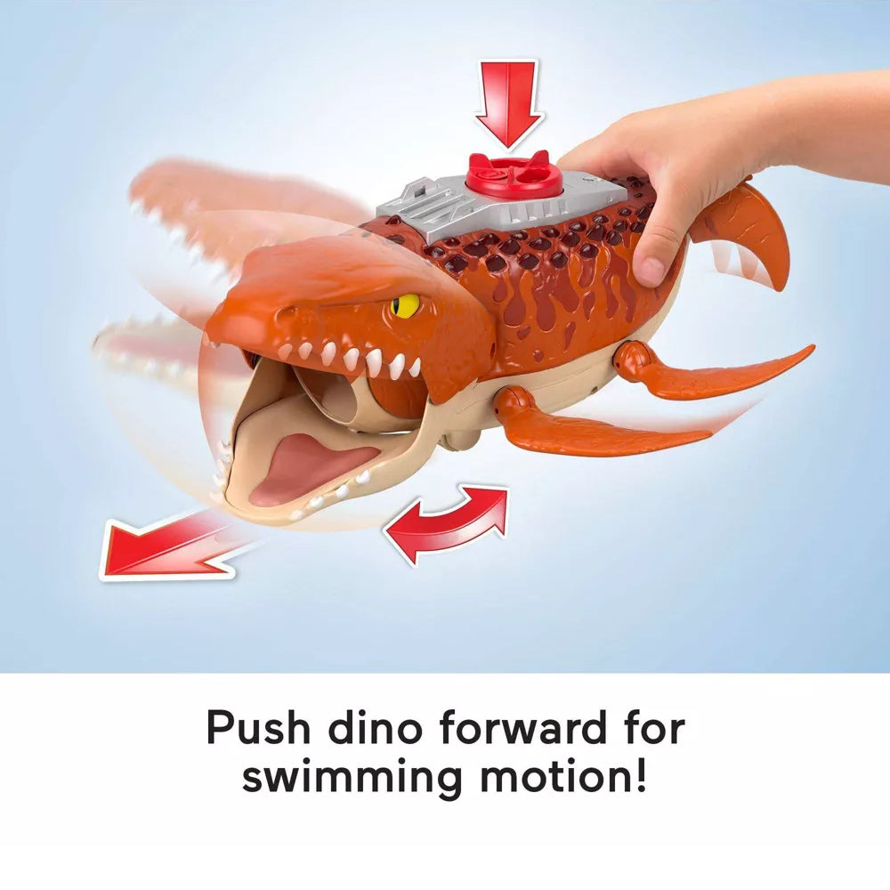 Fisher-Price Imaginext Jurassic World Rebirth Aquachomp Chase Mosasaurus Dinosaur Toy Playset