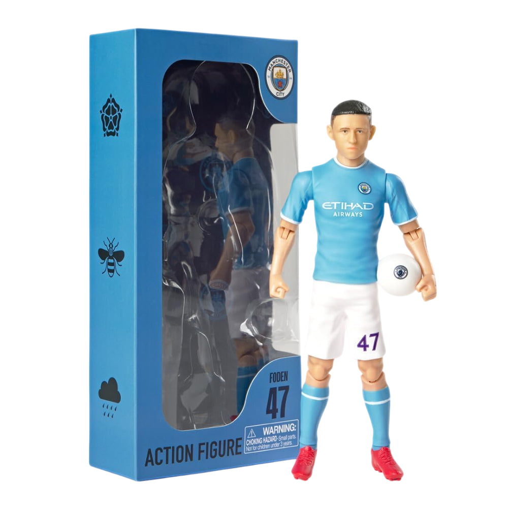 BanboToys Manchester City Foden 8" Collectible Soccer Action Figure - Blue/White