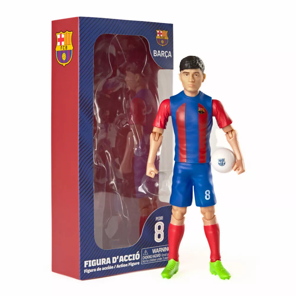 BanboToys FC Barcelona Pedri 8" Collectible Soccer Action Figure - Red/Blue