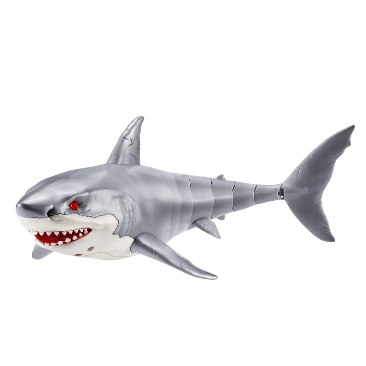 Robo Alive Light Up Shark Attack Toy- Gray/White