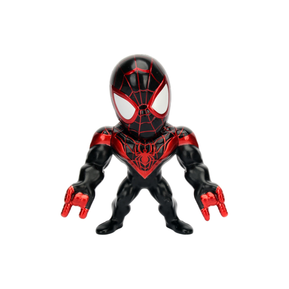 Figura de Spider-Man Miles Morales de 4" de Jada Toys Metalfigs Marvel - Negro/Rojo