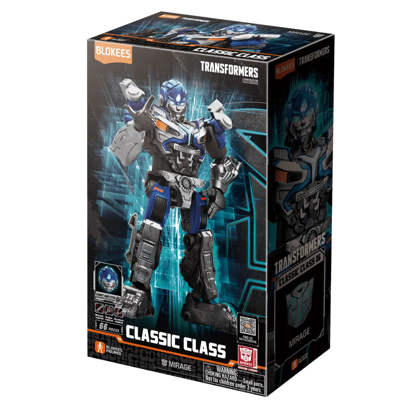 Blokees Transformers Classic Class 06 Rise of the Beasts Mirage Model Kit (66-Pieces) - Black