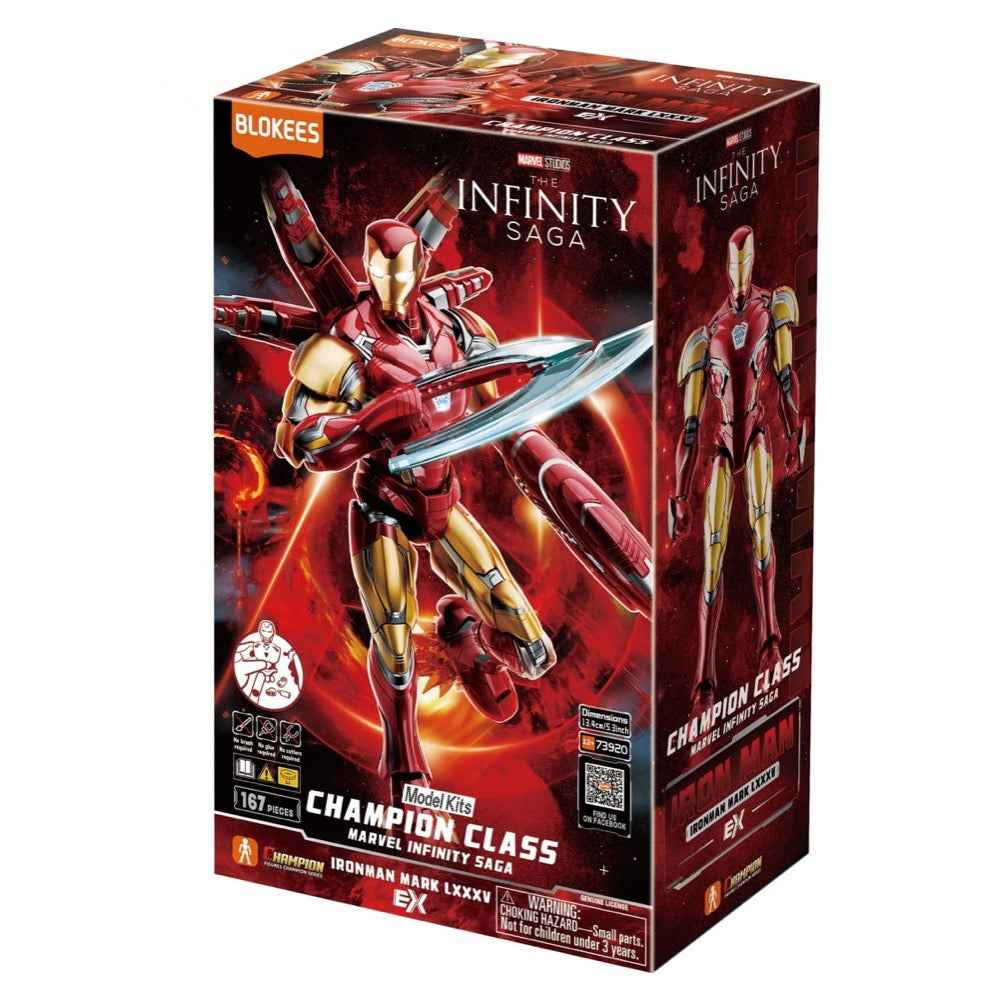 Blokees Marvel The Infinity Saga Champion Class 5.3" Iron Man MK85 EX Model Kit - Red