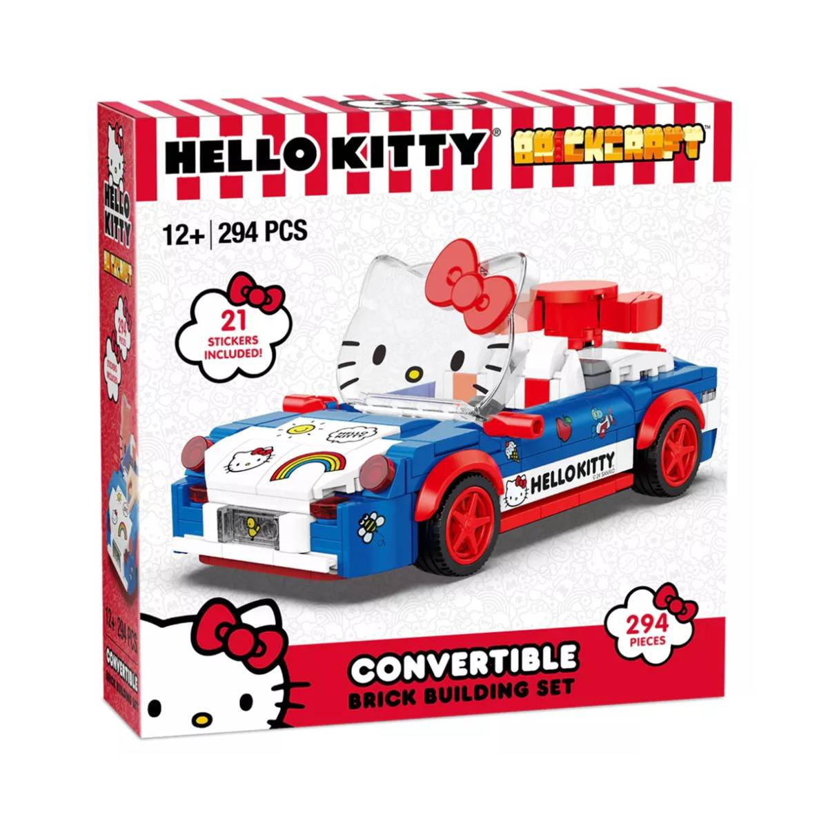 Sanrio Hello Kitty Brickcraft Custom Convertible Building Toy Set (294 Piece)
