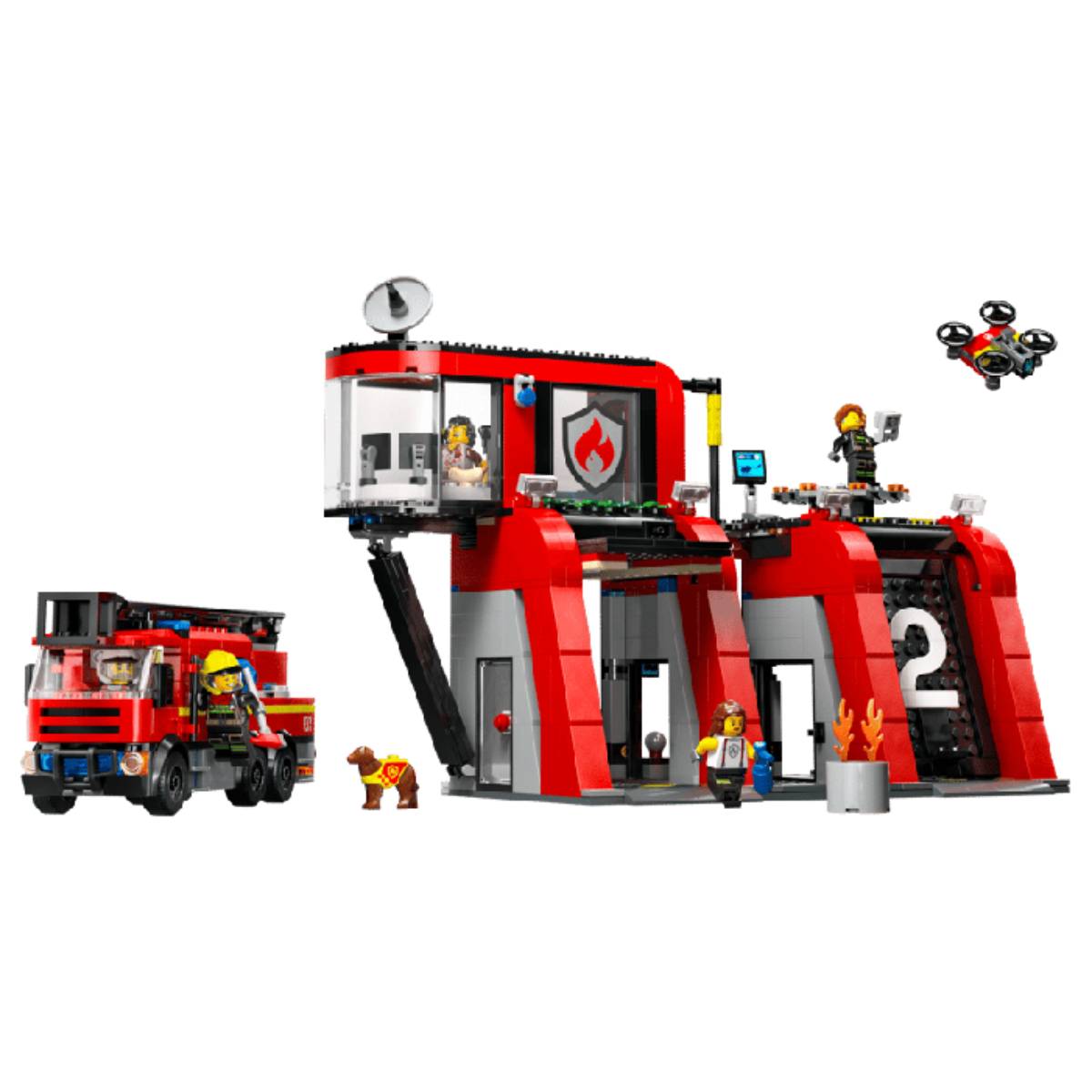LEGO City Fire Station with Fire Truck Building Toy Set (843-Pieces)
