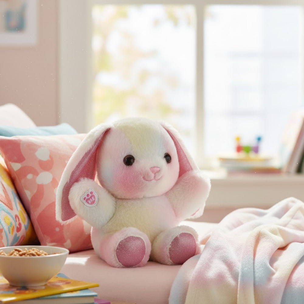 Build-A-Bear 7" Mini Beans Pastel Swirl Pawlette Bunny Plush Toy