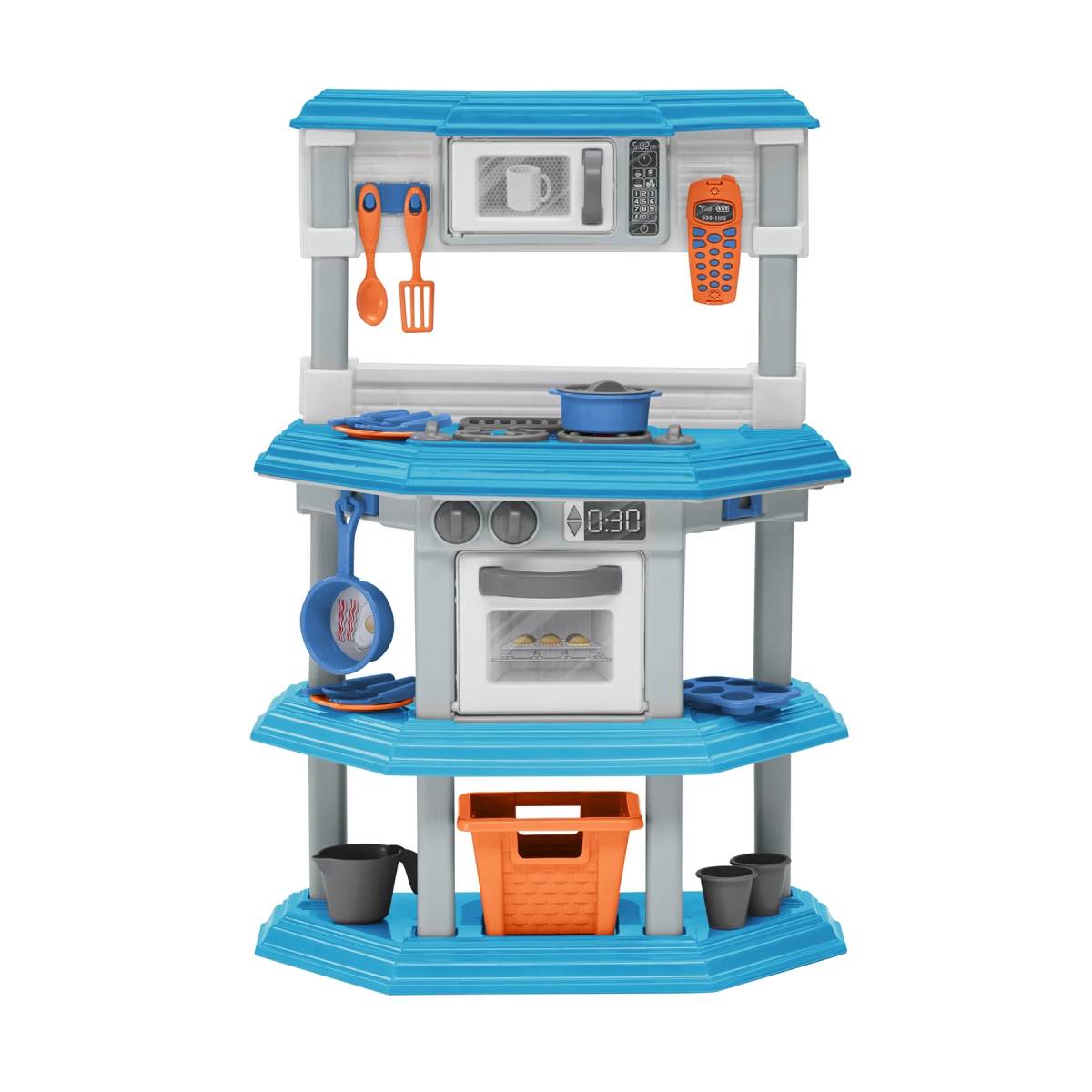 American Plastic Toys My Very Own Gourmet Kitchen Set- Blue/Gray