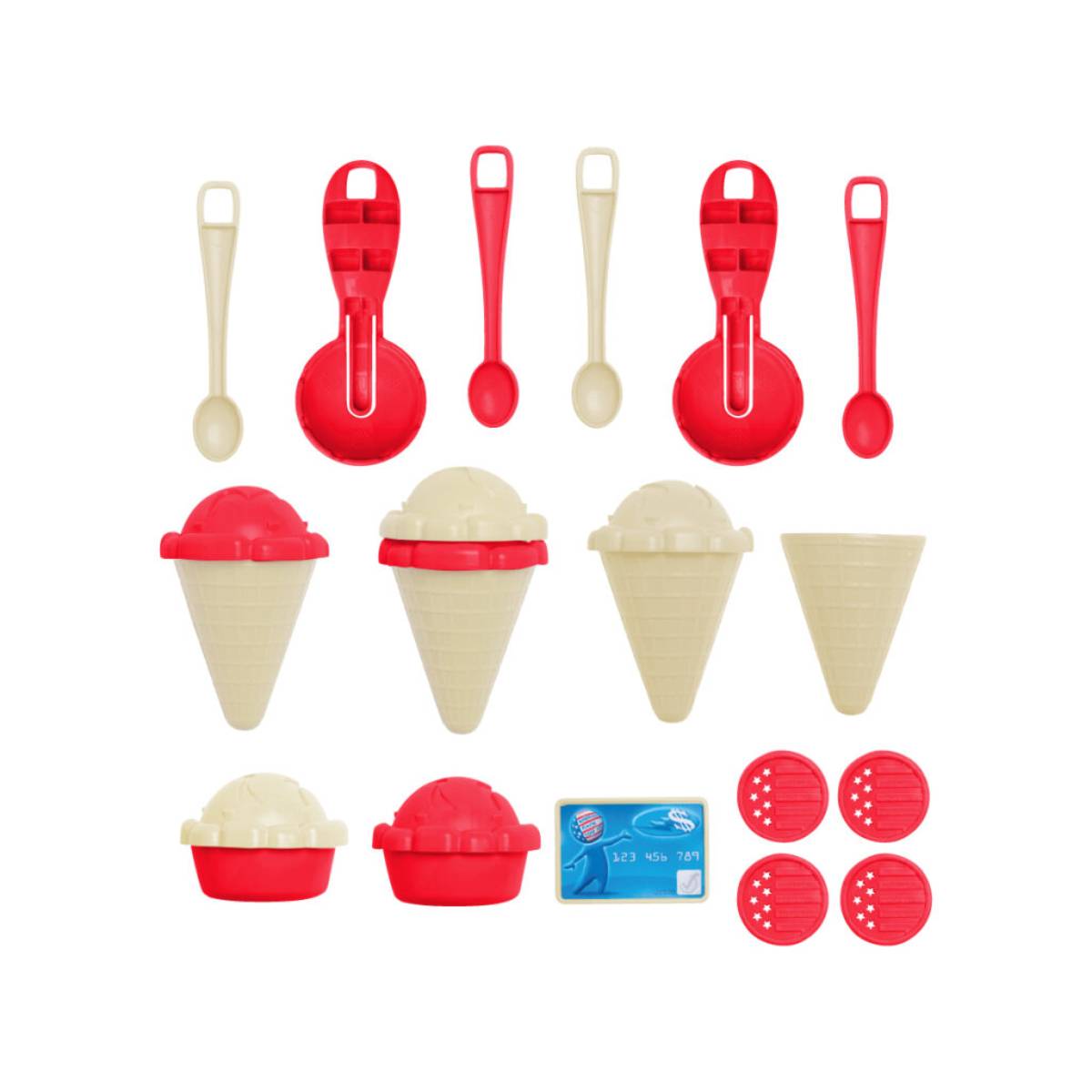 American Plastic Toys My Very Own Ice Cream Cart Set- Red/Gray