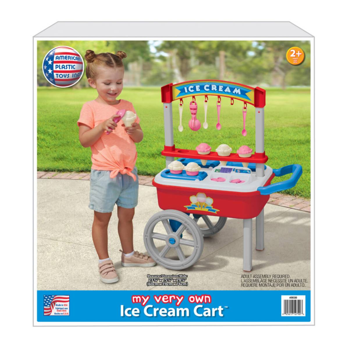 American Plastic Toys My Very Own Ice Cream Cart Set- Red/Gray