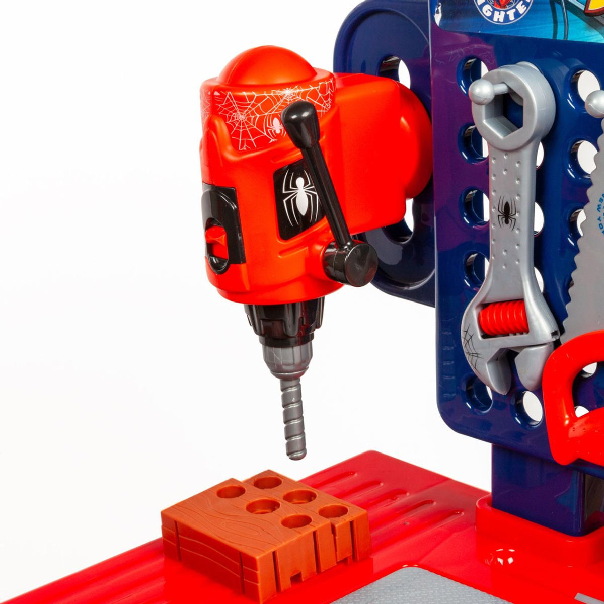 Disney Spider-Man Tool Bench Playset with Take Apart Car (84-Piece) - Red/Blue