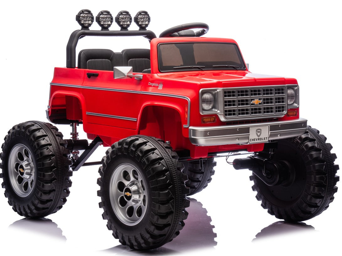 BBJ Toys 24V Chevrolet Cheyenne Ride On Toy Car - Red