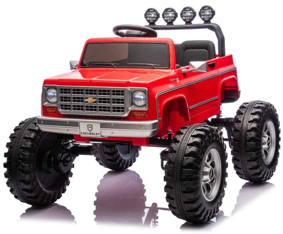 BBJ Toys 24V Chevrolet Cheyenne Ride On Toy Car - Red
