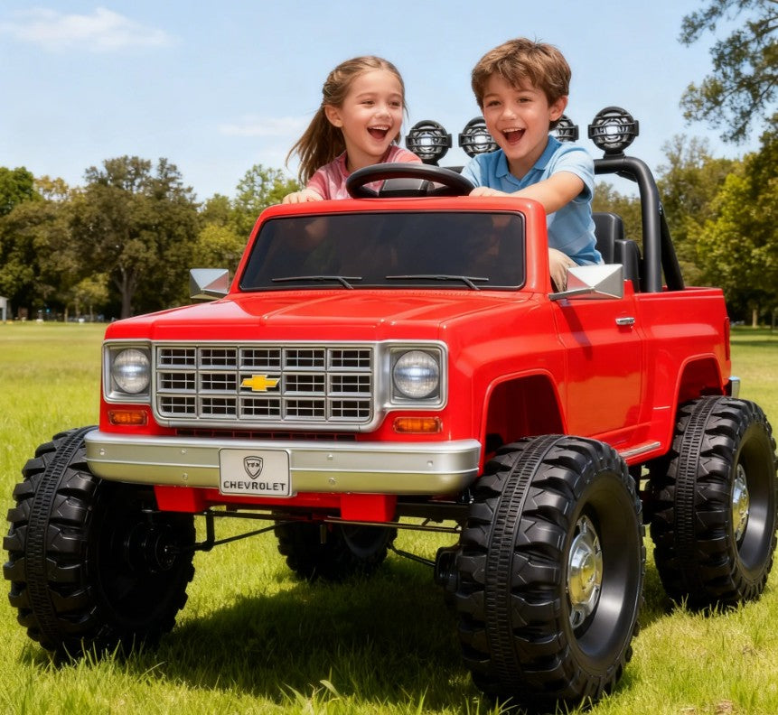 BBJ Toys 24V Chevrolet Cheyenne Ride On Toy Car - Red