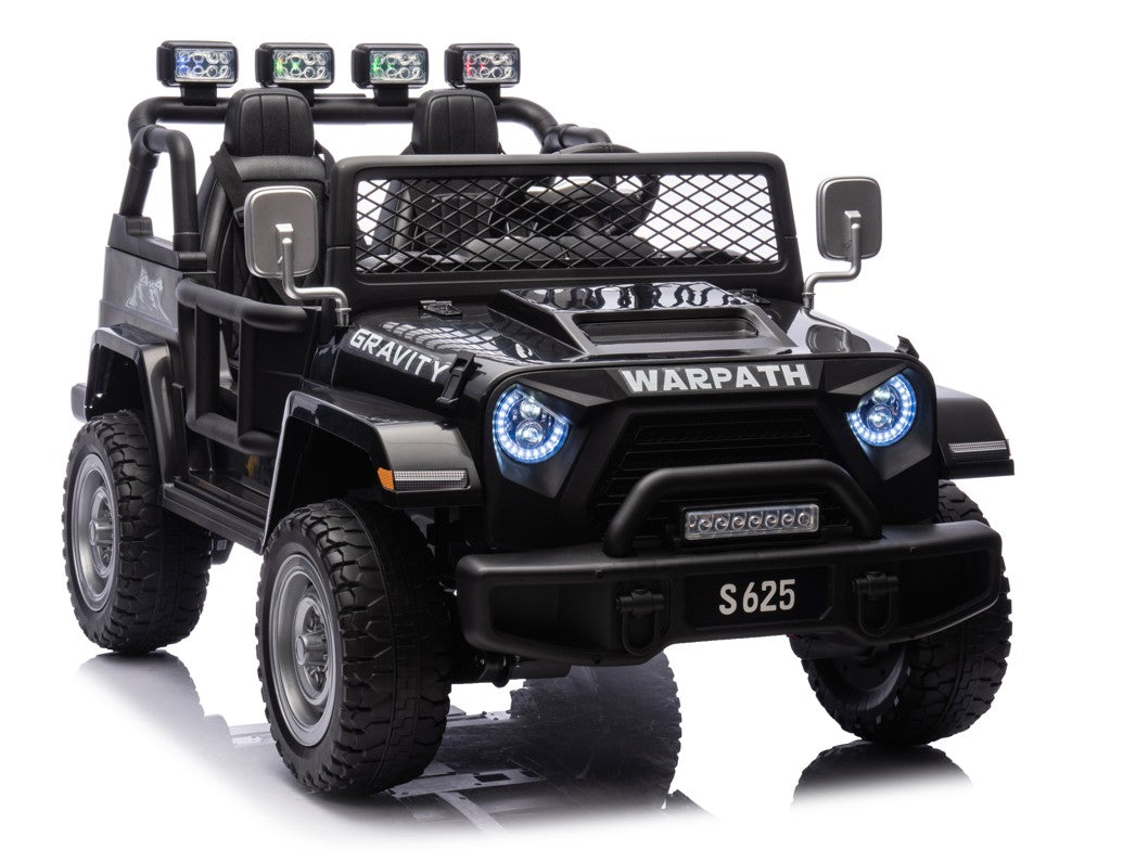 BBJ Toys 24V Ride On Offroad Remote Control Jeep - White/Black