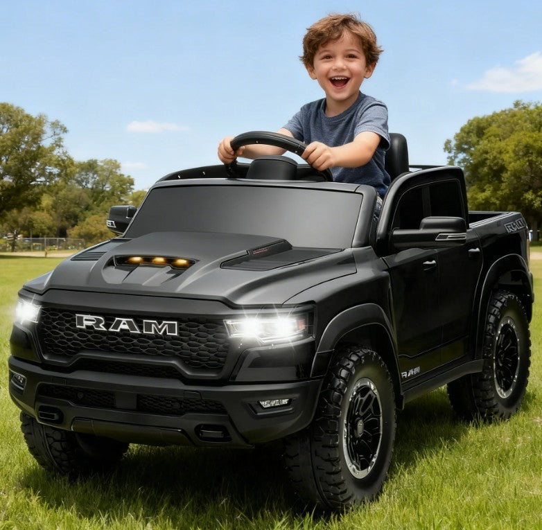 BBJ Toys 12V RAM 1500 RHO Ride On Toy Car - Black