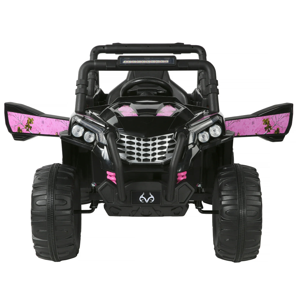 Dynacraft Realtree 12V Girls Kids Ride On Car - Black/Pink