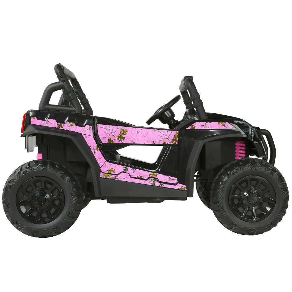 Dynacraft Realtree 12V Girls Kids Ride On Car - Black/Pink