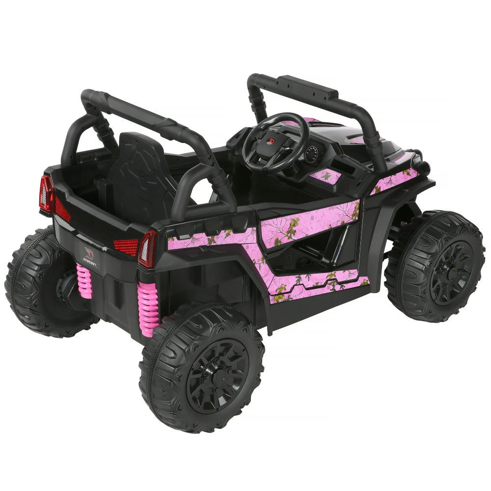 Dynacraft Realtree 12V Girls Kids Ride On Car - Black/Pink