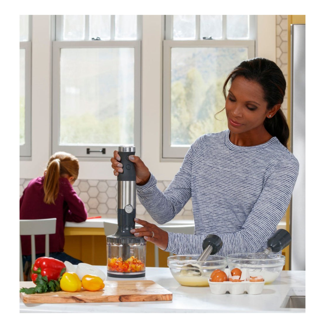 GE G8H1AASSPSS 500 Watt Immersion Handheld Blender (4-Piece) - Stainless Steel