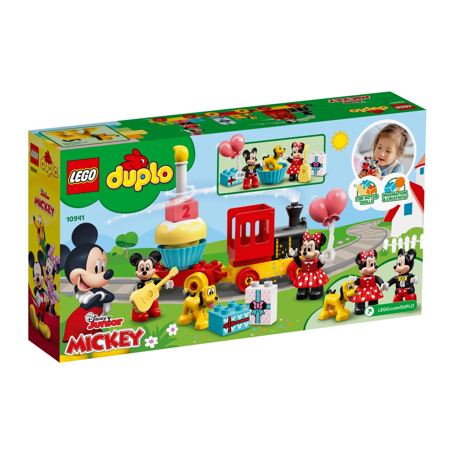 Juego de construcción de tren de cumpleaños de Mickey y Minnie LEGO DUPLO (22 piezas)