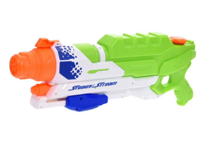 Pistola de agua con chorro de aire a presión constante, color verde y blanco