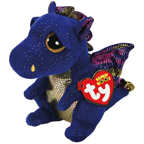 Ty Beanie Boos Saffire 9-Inch Medium Dragon Plush - Blue - Curacao