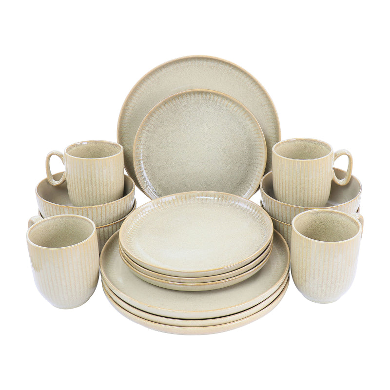Gibson Elite Blaise Stoneware Dinnerware Set (16-Piece) - Beige