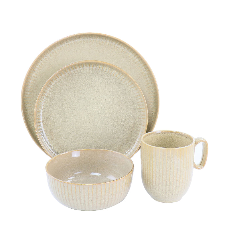 Gibson Elite Blaise Stoneware Dinnerware Set (16-Piece) - Beige