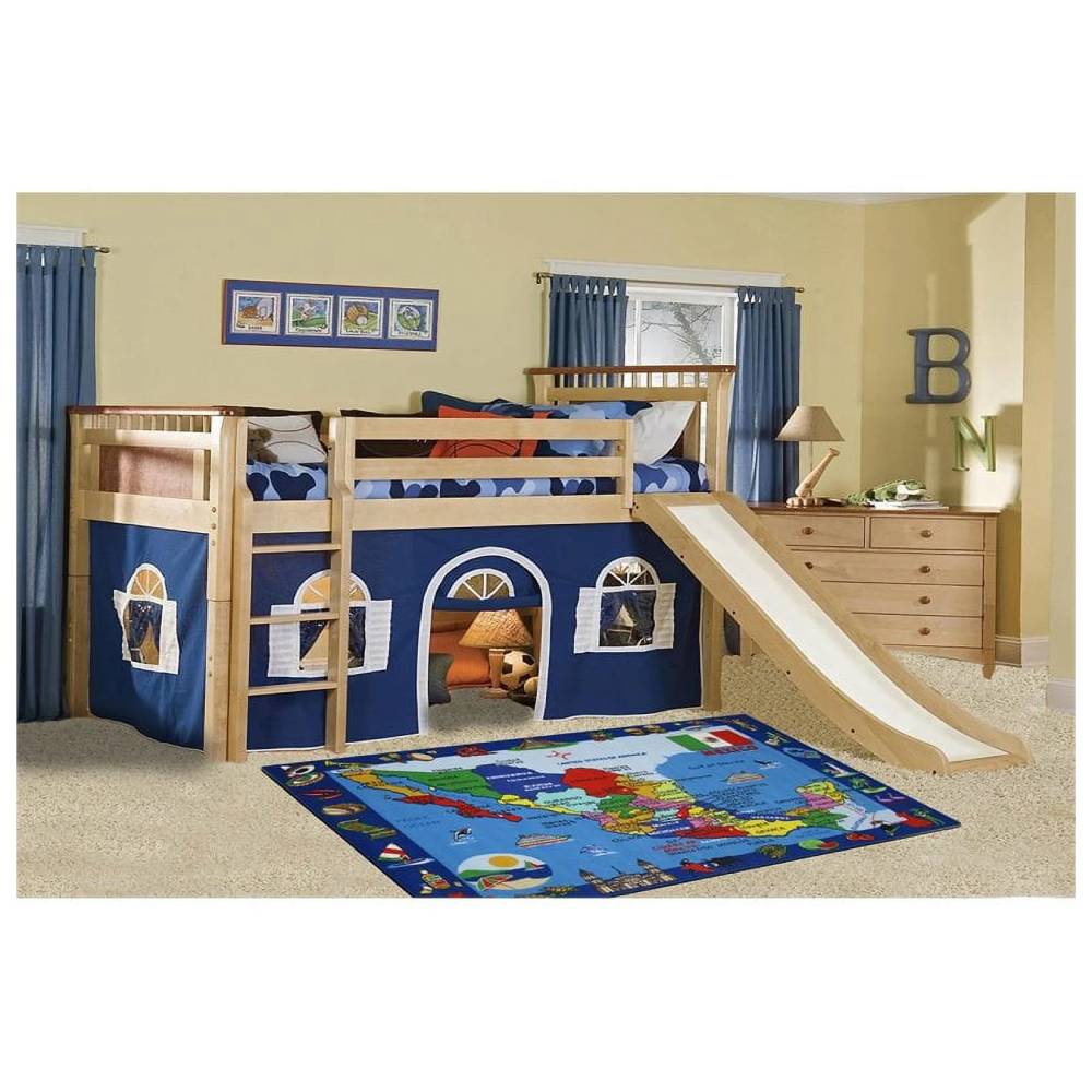 L.A Rugs Fun Time Map of Mexico Rectangular Area Rug - Blue