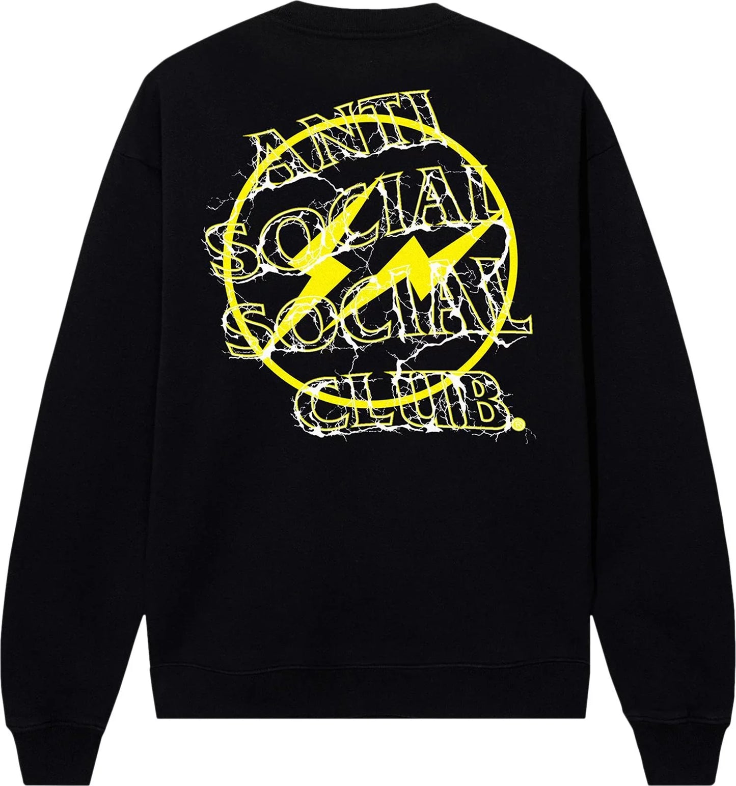 Anti Social Social Club x Fragment Design Bolt Crewneck - Black/Yellow