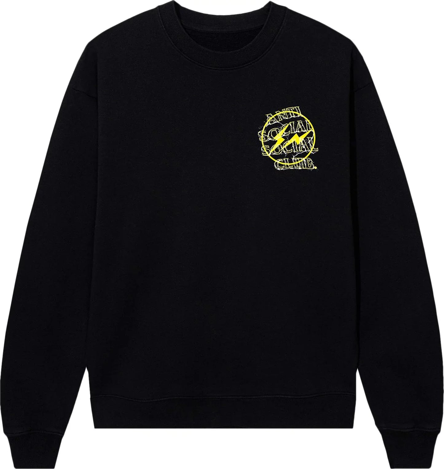 Anti Social Social Club x Fragment Design Bolt Crewneck - Black/Yellow