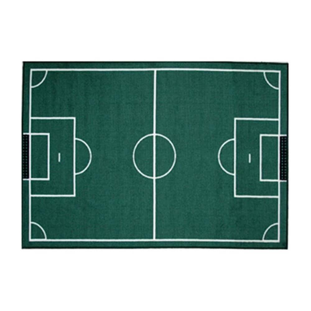 L.A Rugs 3'3" x 4'10" Fun Time Soccerfield Rectangular Area Rug - Green