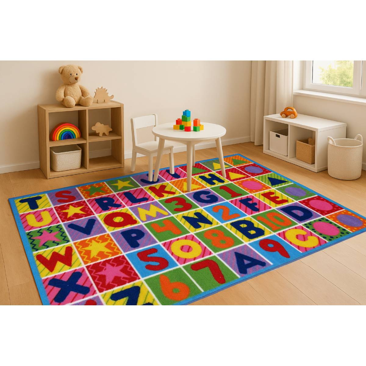 L.A Rugs Supreme Numbers and Letters Rectangular Area Rug