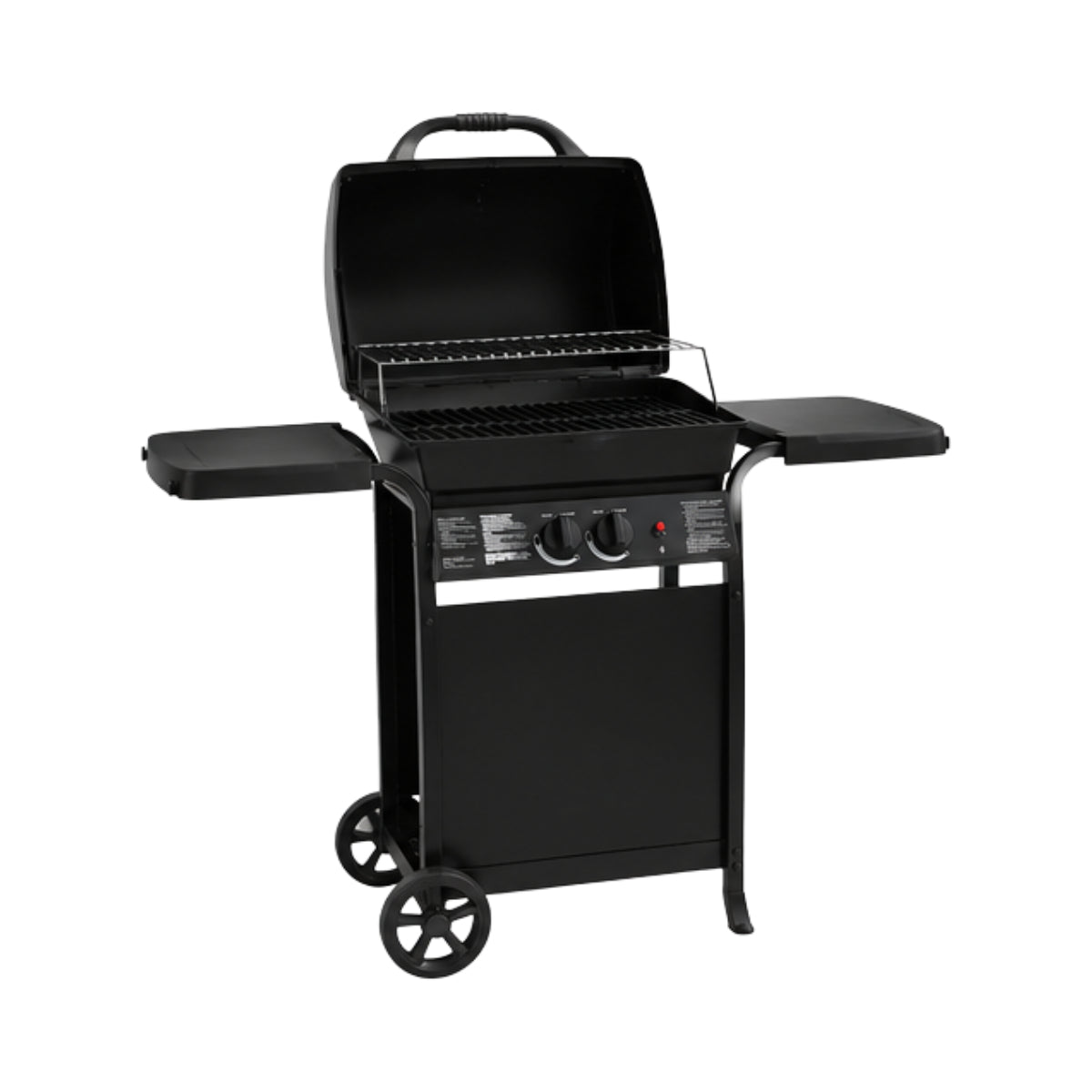 Parrilla de propano líquido Broilmate 730114 con 2 estantes, color negro