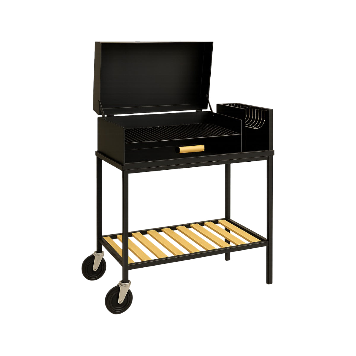 AC BBQ Enamel Grill with Lid and Powder Coating