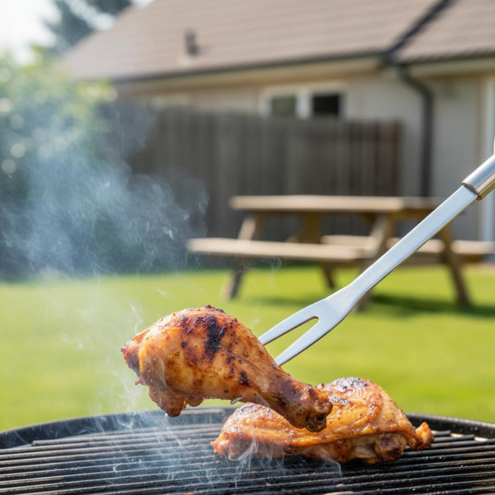 Alpine Cuisine Heavy Duty BBQ Tools Set (7 Piece) - Silver