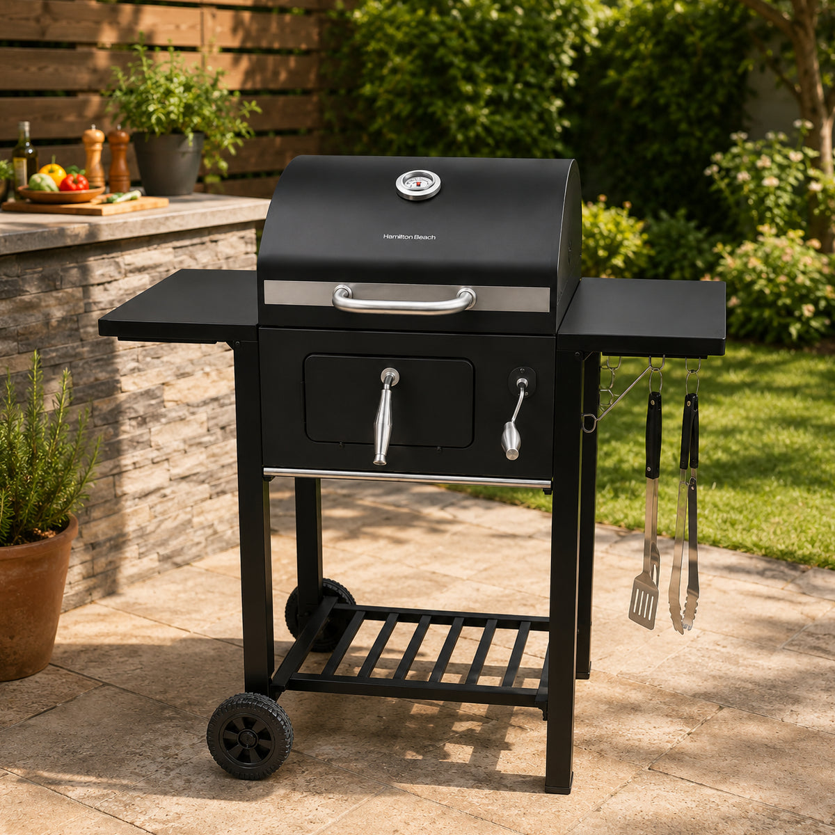 Hamilton Beach BBQ Grill with Tools and Cover - Black