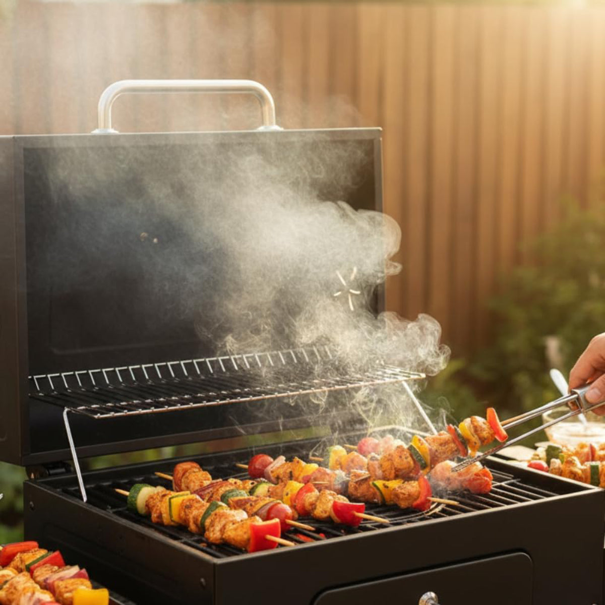 AC HNA621 Portable BBQ Grill with Lid - Black