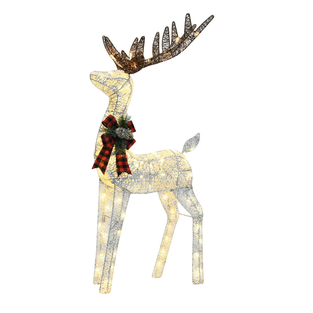 Wovenbyrd Holiday Time Light-Up Deer and Sleigh (Set of 2)