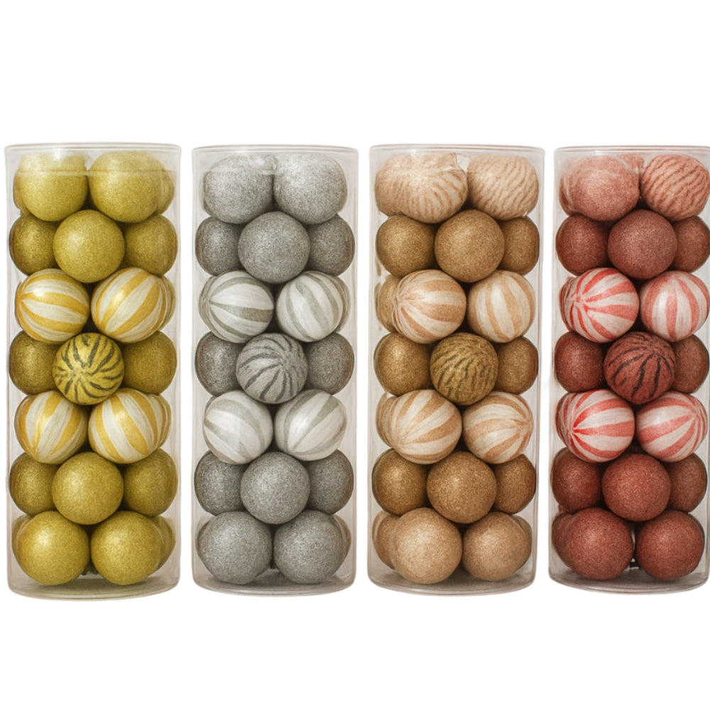 Gansu 1.5" X-Mas Ornament (25-Pieces) - Assorted Colors